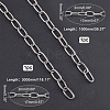 AHANDMAKER 2Pcs 2 Style 304 Stainless Steel Cable Chain STAS-GA0001-06-2