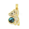 Rack Plating Brass Cubic Zirconia Pendants KK-M291-17G-1