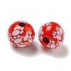 Printed Wood European Beads WOOD-G022-09H-2