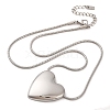 Non-Tarnish 304 Stainless Steel Heart Pendant Round Snake Chain Necklaces for Women X-NJEW-G142-04P-2