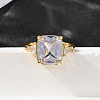 Brass Micro Pave Cubic Zirconia Finger Rings for Women RJEW-F181-11G-8