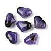 Natural Druzy Agate(Dyed & Heated) Heart Palm Stone G-Q021-01B-1