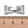 Brass Micro Pave Clear Cubic Zirconia Fold Over Clasps KK-P291-16P-3