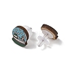 Christmas Wood Stud Steel Needle Earrings EJEW-U016-03P-04-3