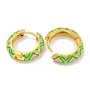 Rack Plating Rhombus Pattern Brass Enamel Hoop Earrings EJEW-C102-47G-06-2