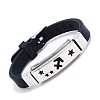 Stainless Steel Constellation Link Bracelet with Silicone Cords PW-WG3762B-06-1