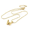 Ion Plating(IP) Initial Letter 304 Stainless Steel Pendant Necklace NJEW-R265-05G-W-2