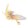 3Pcs 3 Colors Resin & Brass Angel Pendant Decorations HJEW-JM02838-5