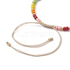 Colorful Glass Seed & Brass Braided Bead Bracelet BJEW-JB10138-04-4