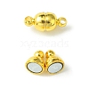 10Pcs Round Brass Magnetic Clasps with Loops KK-FS0001-34G-3
