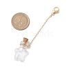 Empty Glass Wishing Bottle Pendant Decorations HJEW-JM02662-01-3