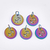 Rainbow Color Ion Plating(IP) 201 Stainless Steel Charms STAS-Q201-JN166-9-3