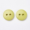 2-Hole Flat Round Resin Sewing Buttons for Costume Design BUTT-E119-18L-15-2