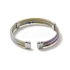 304 Stainless Steel Triple Layer Twist Rope Open Cuff Bangle for Women BJEW-P283-09M-3