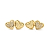 Brass Pave Clear Cubic Zirconia Stud Earrings EJEW-N054-48G-1