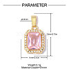 Brass Pave Cubic Zirconia Pendants CU-OY001-01G-1-2