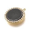 Brass Micro Pave Cubic Zirconia and Acrylic Charms KK-Q035-02G-2