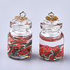 Glass Bottle Pendants GLAA-T001-04E-2