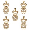 5Pcs Brass Micro Pave Clear Cubic Zirconia Pendants ZIRC-SZ0003-28-1