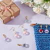 Transparent Glass Enamel Pendant Stitch Markers HJEW-AB00418-4