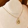 304 Stainless Steel Pendant Necklaces for Women NJEW-S435-02G-B-2