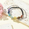 Chakra Theme Flower Natural & Synthetic Mixed Gemstone Braided Bead Bracelet BJEW-TA00316-2