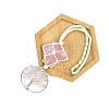 Natural Rose Quartz Heart Woven Pouch Hanging Ornaments PW-WG76163-08-1