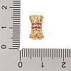 Rack Plating Brass Micro Pave Clear Cubic Zirconia Screw Clasps KK-S384-24G-01-3