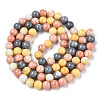 Opaque Crackle Glass Round Beads Strands GLAA-T031-10mm-01G-2