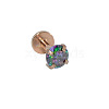 304 Stainless Steel Colorful Synthetic Opal Threadless Labrets For Women Men WGF4990-51-1