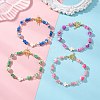 Glass & Natural Freshwater Shell Beaded Link Chain Bracelets BJEW-JB13393-1