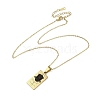 304 Stainless Steel Black Enamel Rectangle with Constellation Pendant Necklaces NJEW-I128-01E-3