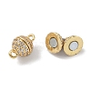 Rack Plating Brass Micro Pave Cubic Zirconia Magnetic Clasps with Loops LS-KK-A224-11G-2