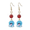 Handmade Glass Seed Beads Octopus Dangle Earrings EJEW-MZ00278-3