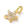 Brass Micro Pave Cubic Zirconia Charms KK-S513-09B-G-2