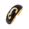 Number 3 Brass Micro Pave Clear Cubic Zirconia Open Cuff Rings RJEW-U009-02A-G-1