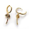 Brass Dangle Hoop Earrings EJEW-F190-10G-2