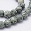 Natural Green Spot Jasper Beads Strands G-F518-26-6mm-3