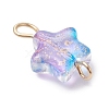 10Pcs 10 Colors Transparent Spray Painted Glass Star Connector Charms PALLOY-JF03036-4