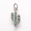 Brass Cubic Zirconia Pendants ZIRC-K070-24P-1