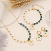 Natural Apatite Beads Necklaces & Bracelets & Earrings Set WG83612-06-1