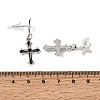 Alloy with Handmade Lampwork Stud Dangle Earrings LA-CBA71FC-01P-C-3