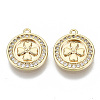 Brass Micro Pave Cubic Zirconia Charms KK-N232-70-NF-1