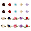  Jewelry 10 Style Polyester Imitation Flower Ornamenrt Accessories DIY-PJ0001-33-11