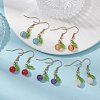 Mixed Natural Gemstone Beaded Dangle Earrings EJEW-JE05492-2