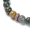 Natural Indian Agate Beads Stretch Bracelets BJEW-A025-01K-3