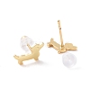 Brass Dog Stud Earrings for Women KK-A166-05G-2
