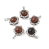 Natural Mahogany Obsidian Round Pendants G-M440-04B-P-1