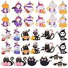 30Pcs 15 Styles Alloy Enamel Pendant Halloween Cartoon Cat Cartoon Pendant DIY Jewelry Accessories JX814A-1