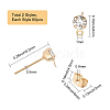 CREATCABIN 60Pcs Brass Cubic Zirconia Stud Earring Findings KK-CN0001-43-2